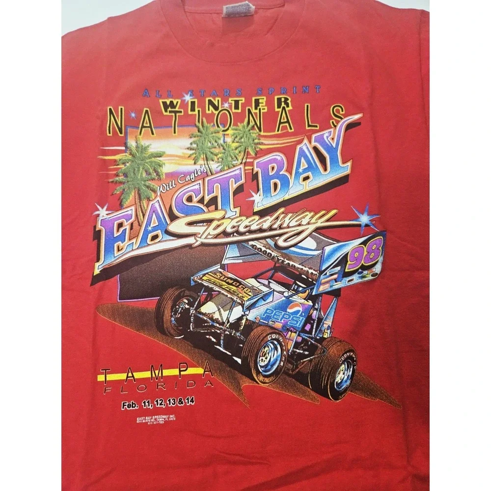 East Bay 1998 Winter Nationals Speedway‎ Racing T-shirt Hanes Beefy Size Large